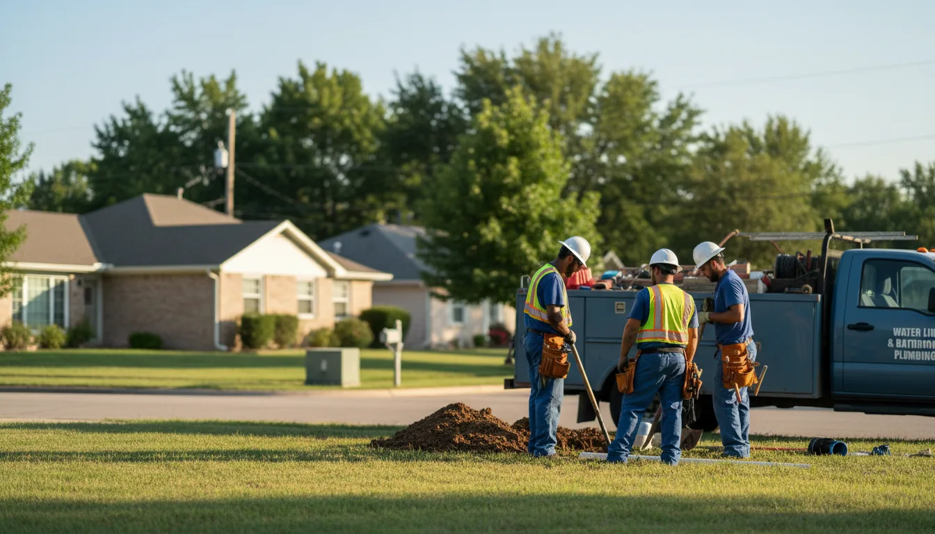 Residential water line and bathroom plumbing service in Dugger, IN
